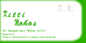 kitti mohos business card